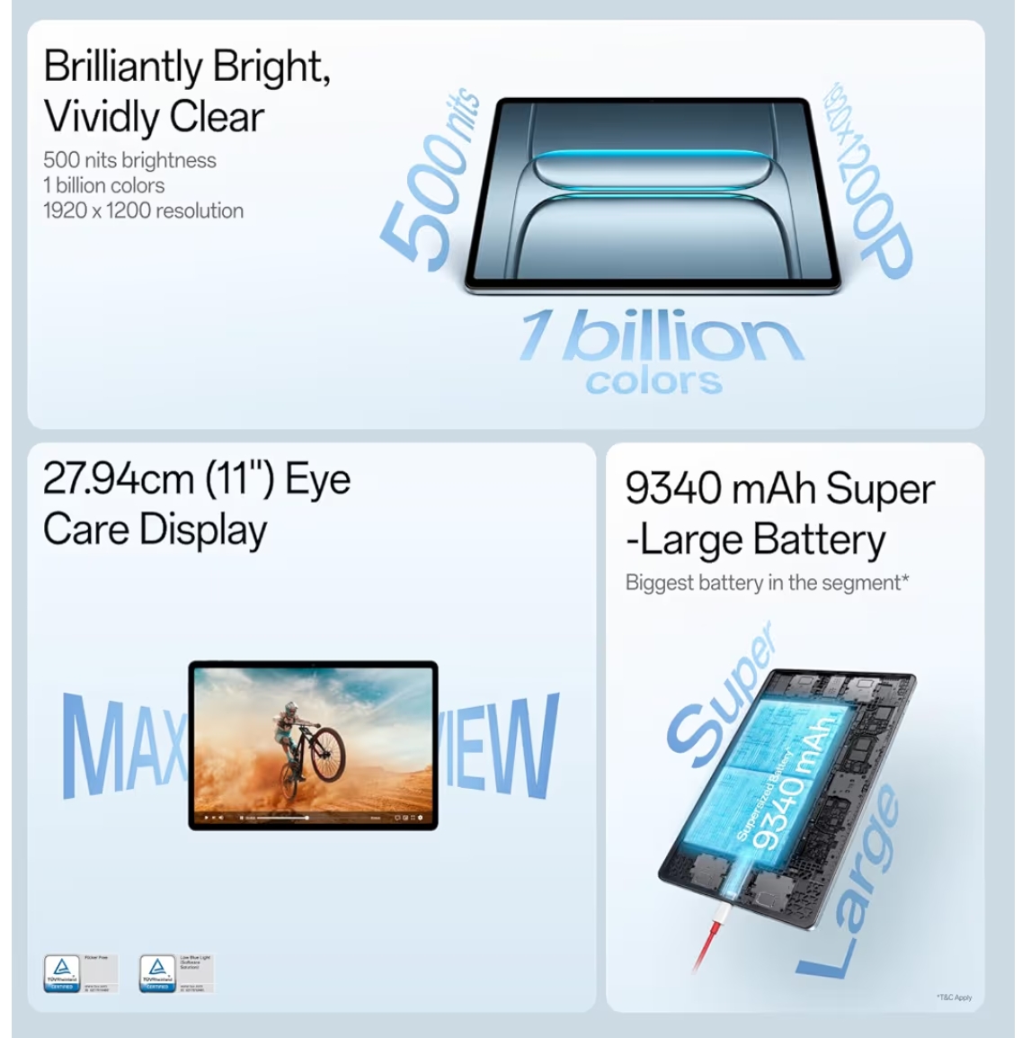 OnePlus Pad Lite 8+128 Wifi & Sim Display 11 Inches, Battery 9340 MAH