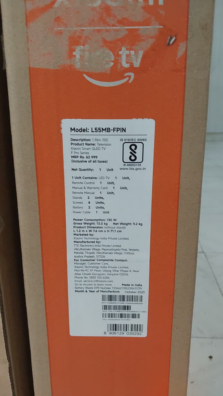 XIAOMI F Pro 138 cm (55 inch) QLED Ultra HD (4K) Smart Fire TV  (MODEL L55MB-FPIN)